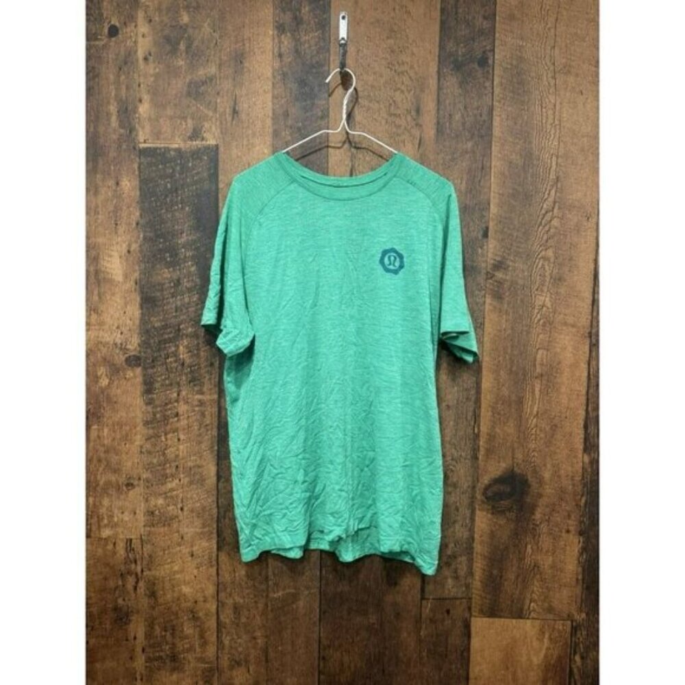 Lululemon Men’s Metal Vent Short Sleeve Shirt Green Seawheeze Size XL EUC
